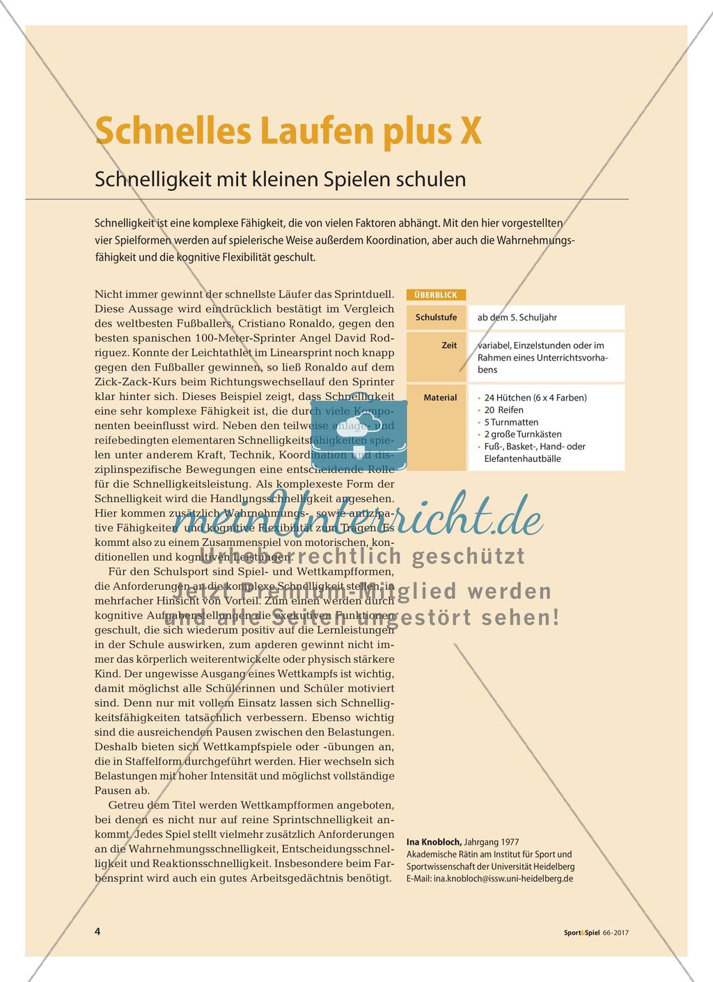 Vier Spielformen zur Förderung der Schnelligkeit Preview 1