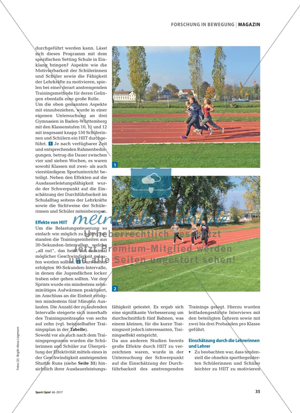 HIIT im Schulsport: Aktuelle Befunde und Effekte Preview 2