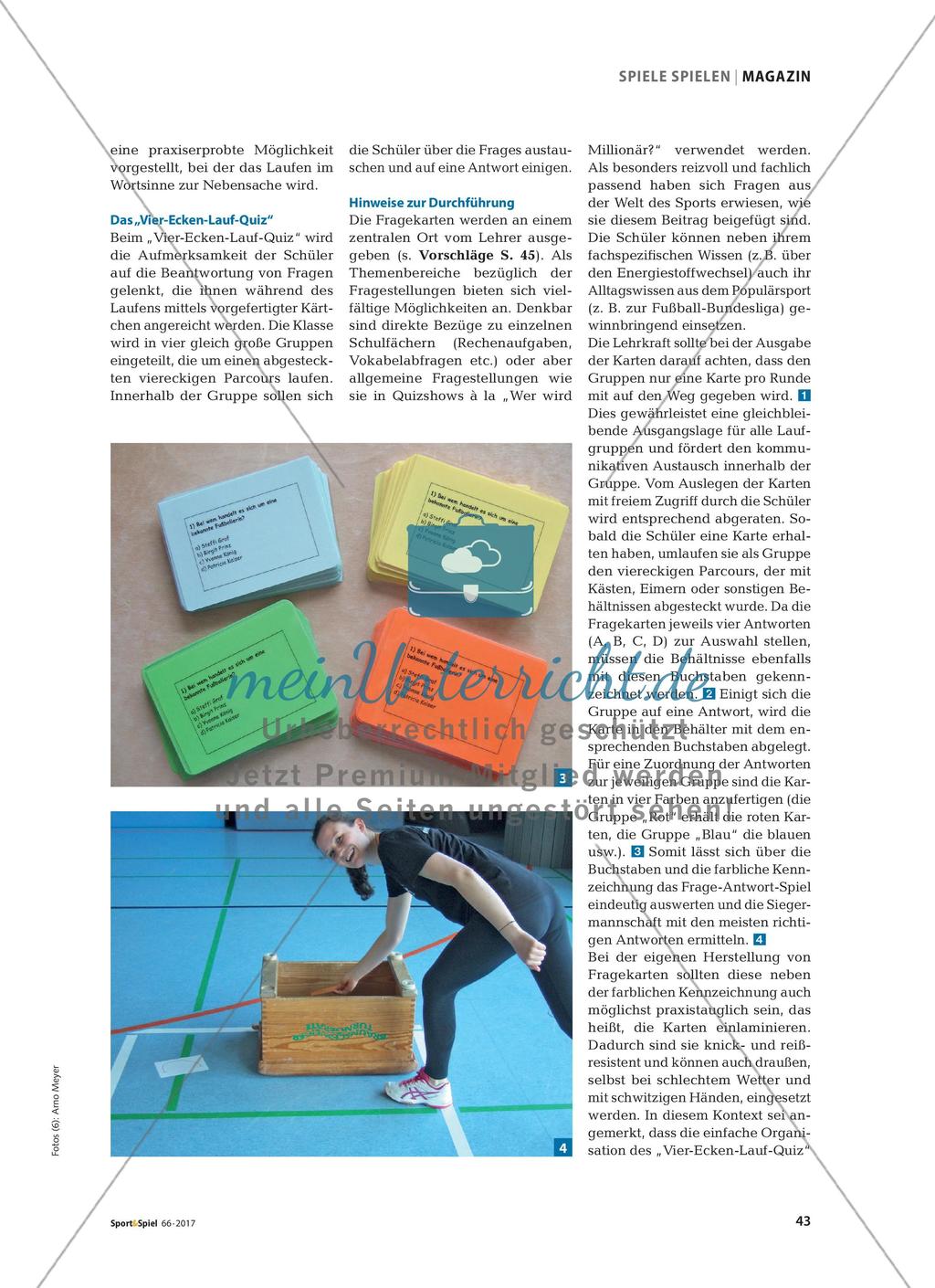 Vier-Ecken-Lauf-Quiz: Ein Laufspiel zur Förderung der Ausdauer Preview 2