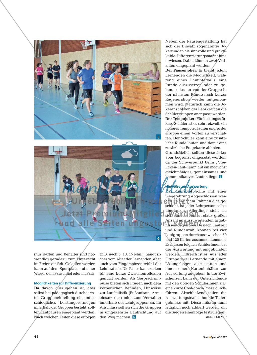 Vier-Ecken-Lauf-Quiz: Ein Laufspiel zur Förderung der Ausdauer Preview 3