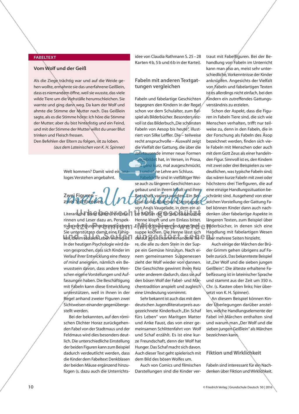 Fabeln für Kinder - Lernvoraussetzungen und Perspektiven Preview 3