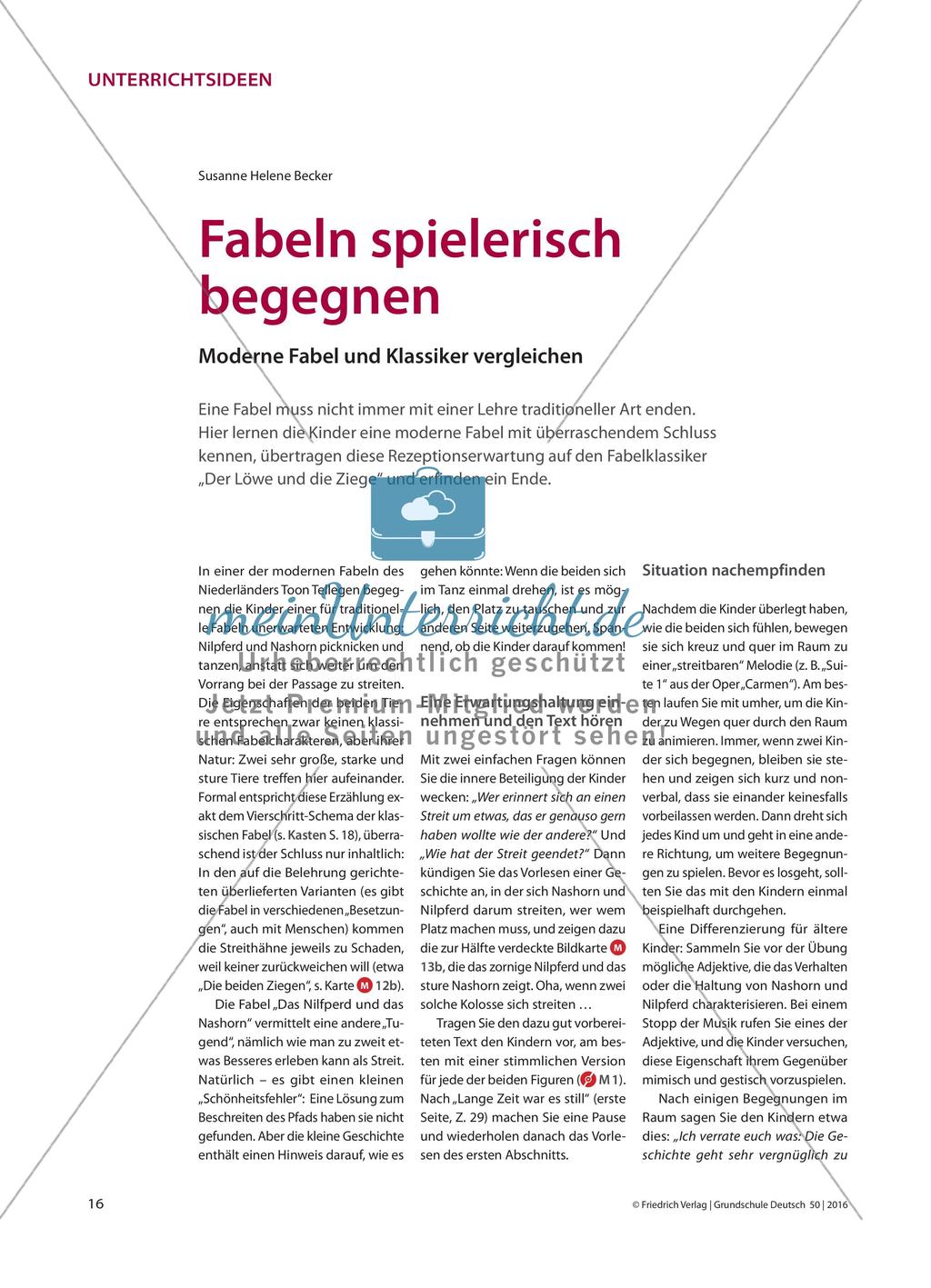 Fabeln spielerisch begegnen - Moderne Fabel und Klassiker vergleichen Preview 1