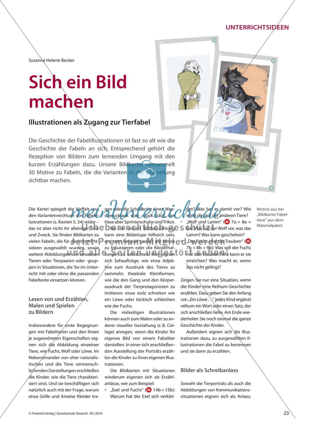 Sich ein Bild machen - Illustrationen als Zugang zur Tierfabel Preview 1