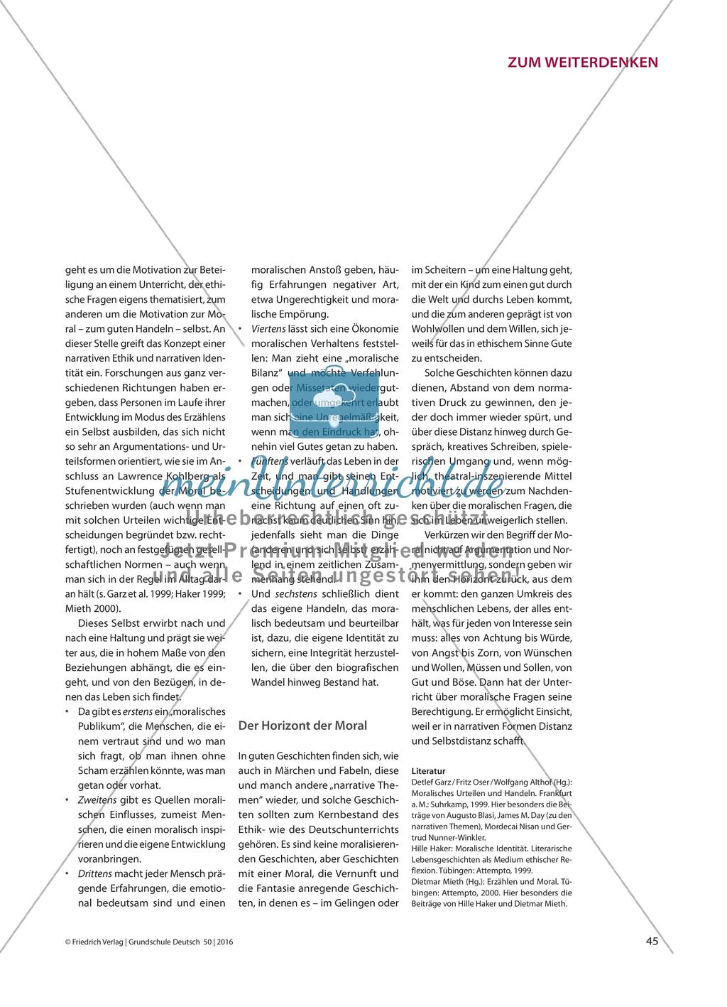Moral und Motivation - Ethik in der Grundschule Preview 2