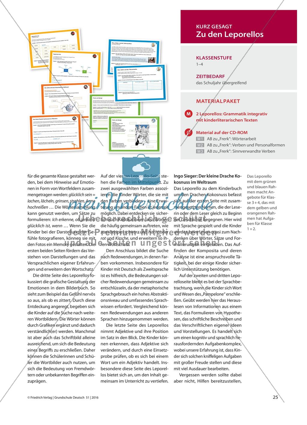 Leporello-Literatur - Kinderliteratur und Sprachbetrachtung in einem integrativen Grammatikunterricht Preview 2