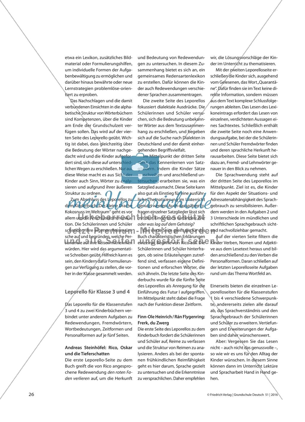 Leporello-Literatur - Kinderliteratur und Sprachbetrachtung in einem integrativen Grammatikunterricht Preview 3