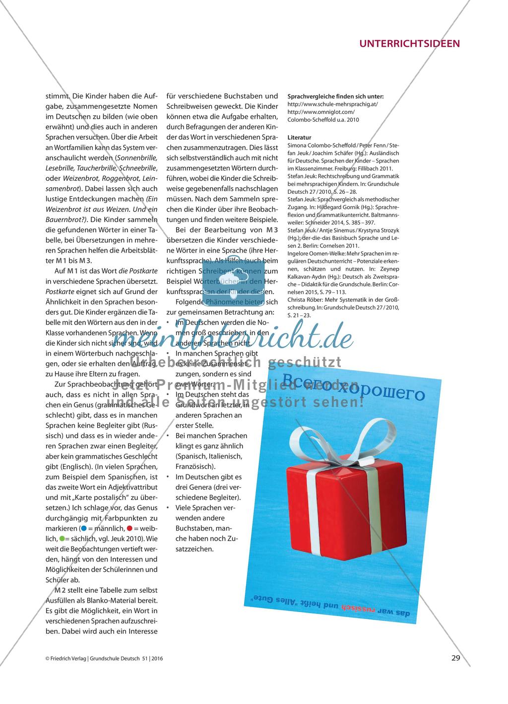 Postkarte – Kartpostal – Pocztόwka: Vergleichen von Sprachen als Ausgangspunkt der Sprachreflexion Preview 3