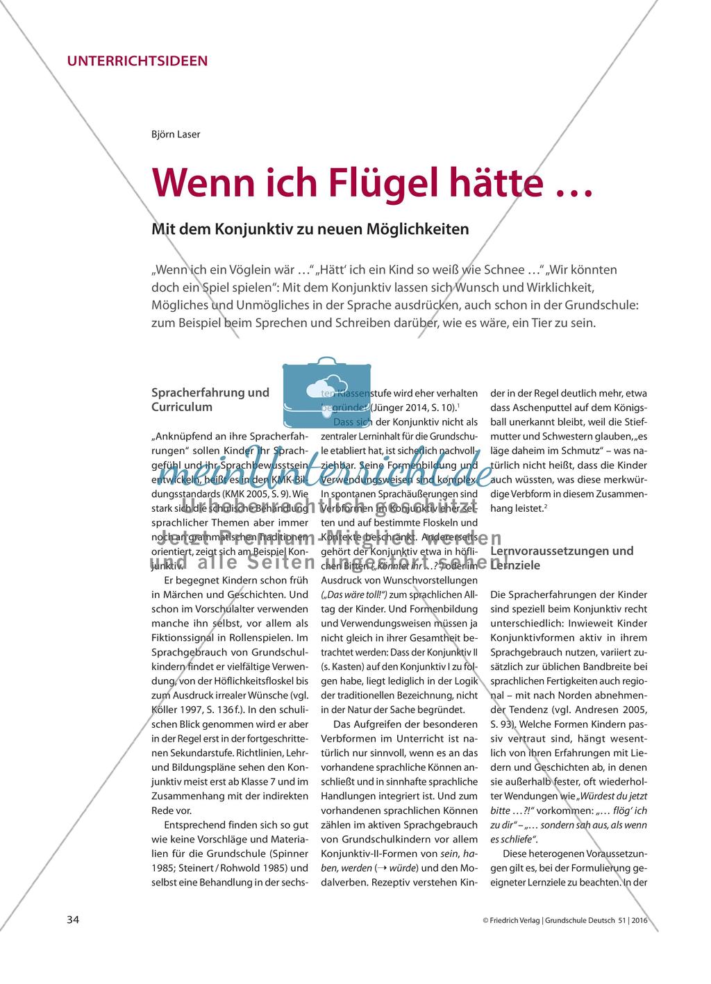 Wenn ich Flügel hätte … - Mit dem Konjunktiv zu neuen Möglichkeiten Preview 1