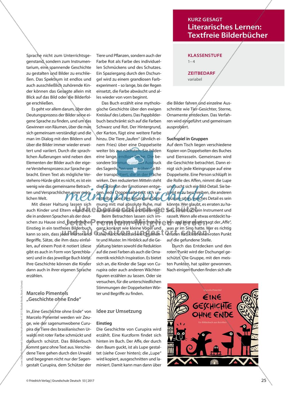 Geschichten ohne Buchstaben - Literatur sehen: Sprachbildung mit textfreien Bilderbüchern Preview 2