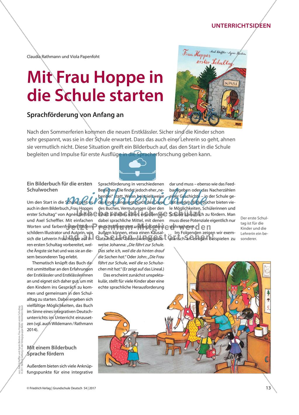Mit Frau Hoppe in die Schule starten - Sprachförderung von Anfang an Preview 1