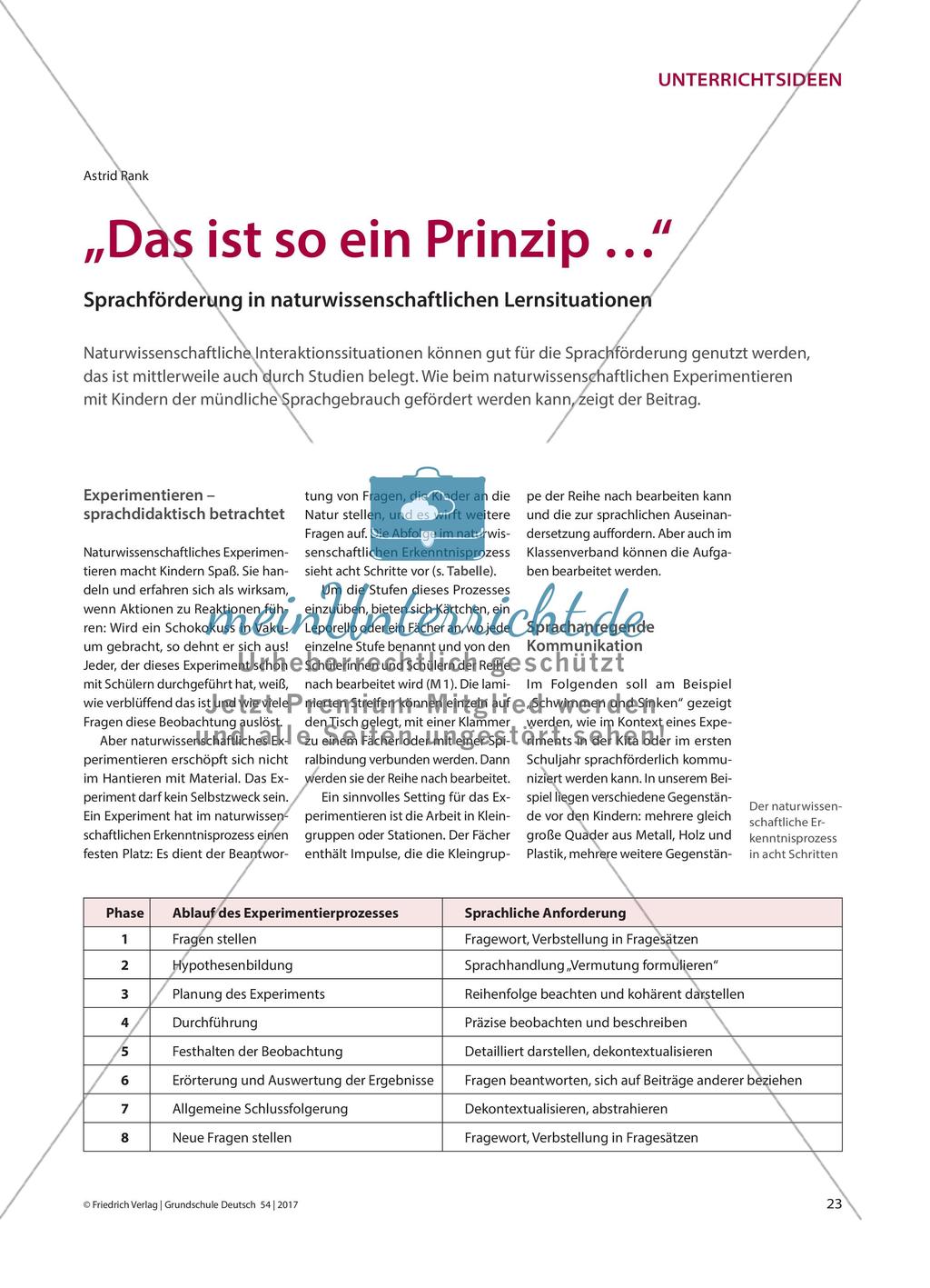 „Das ist so ein Prinzip …“ - Sprachförderung in naturwissenschaftlichen Lernsituationen Preview 1