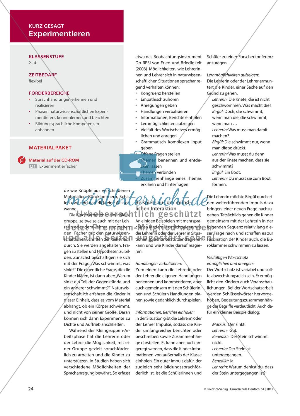 „Das ist so ein Prinzip …“ - Sprachförderung in naturwissenschaftlichen Lernsituationen Preview 2