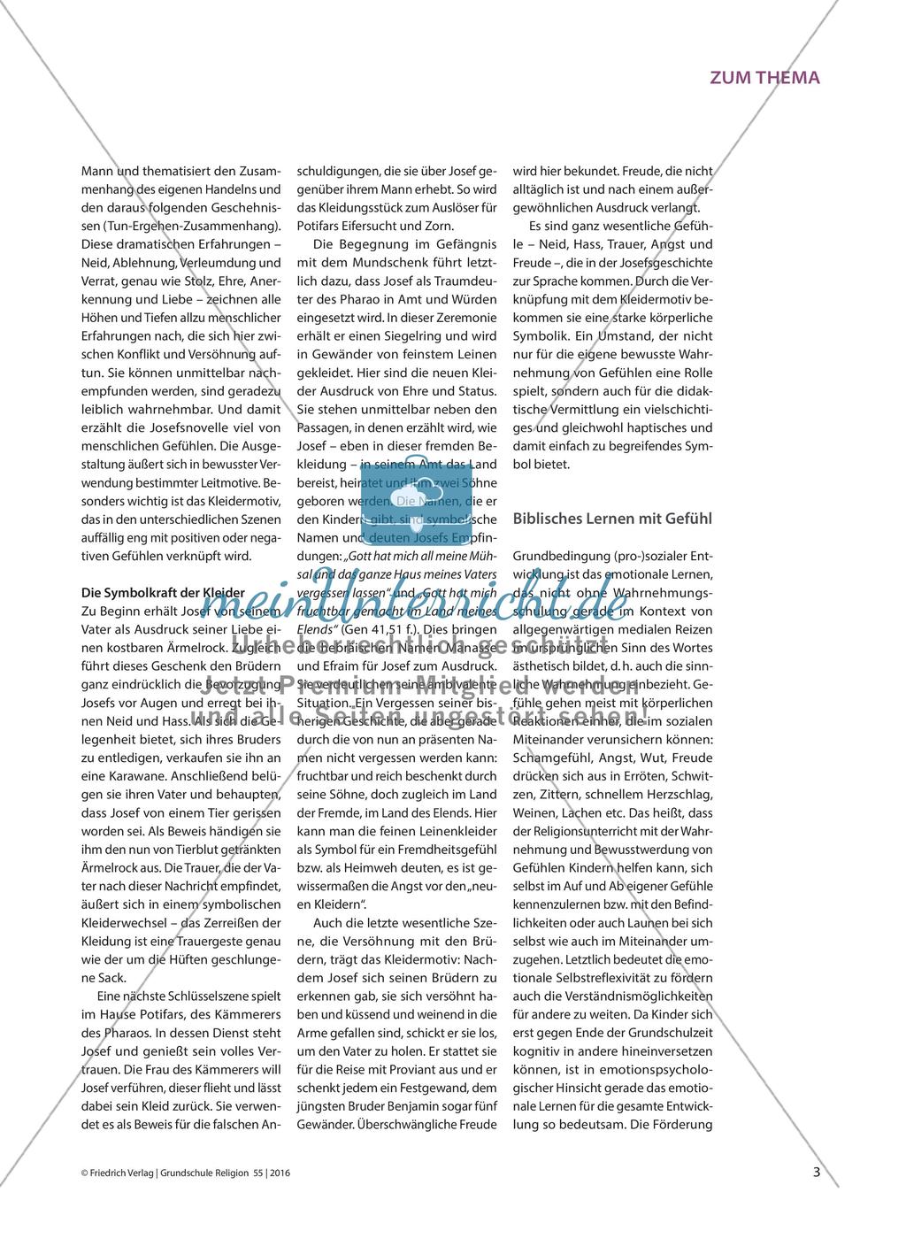 Die Josefgeschichte als Lernchance für große Gefühle Preview 2