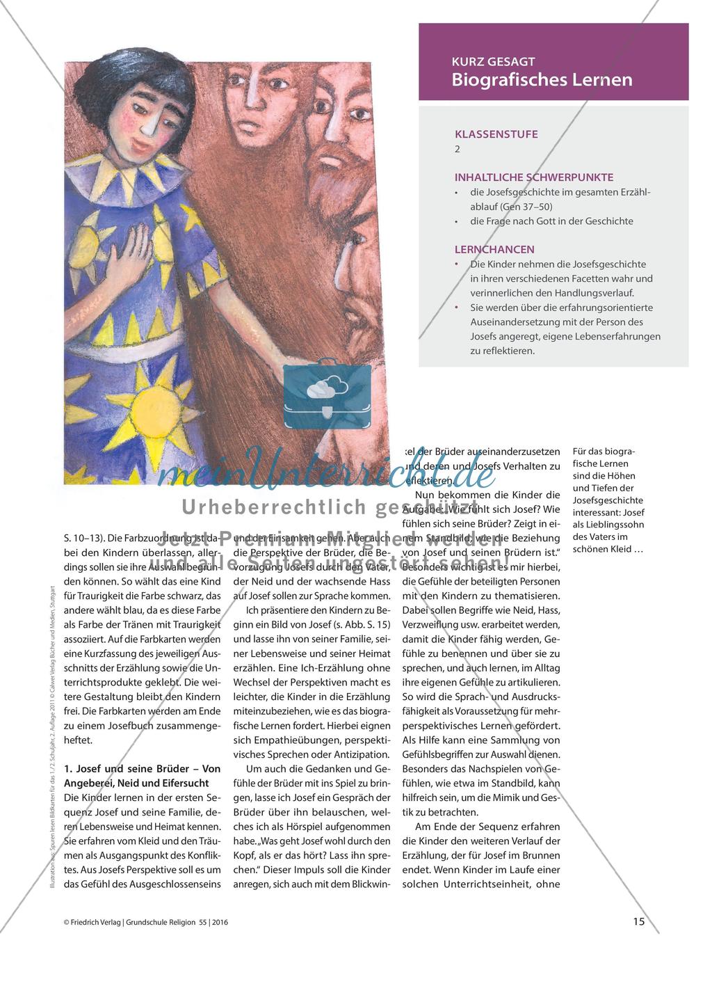 Biografisches Lernen als Zugang zur Josefsgeschichte Preview 2