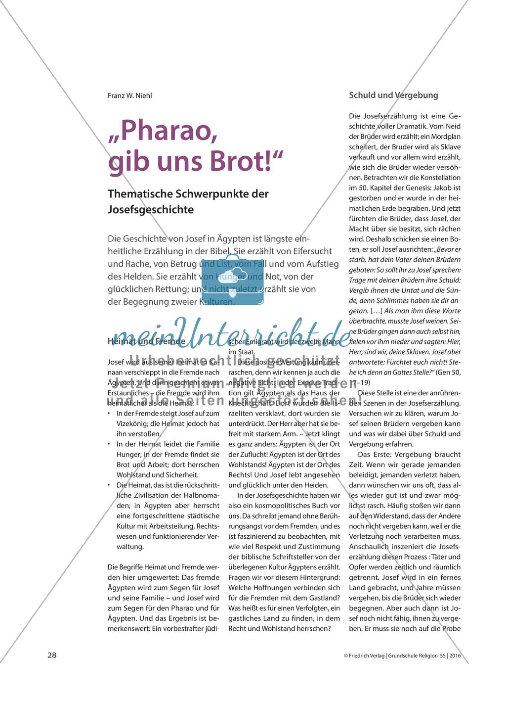Thematische Schwerpunkte der Josefgeschichte Preview 1