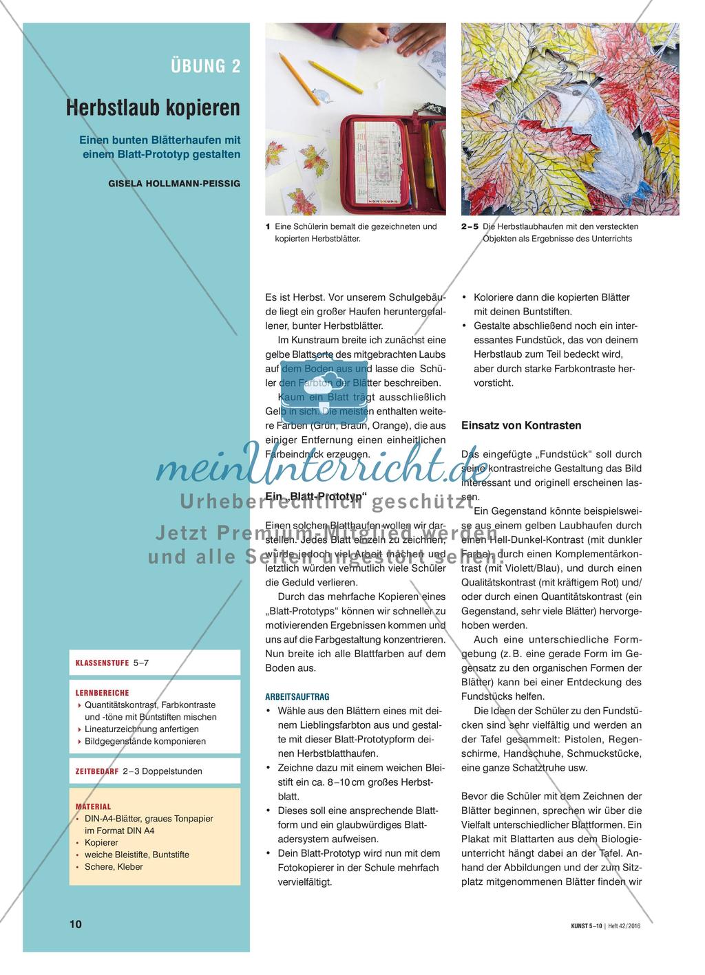 Herbstlaub kopieren - Einen bunten Blätterhaufen mit einem Blatt-Prototyp gestalten Preview 1