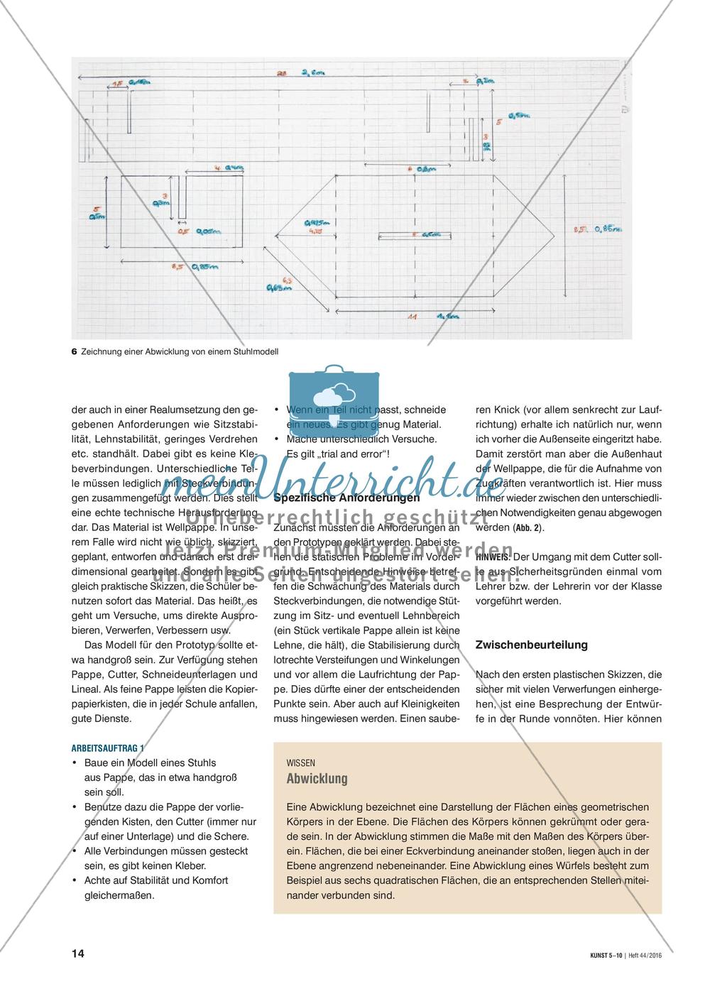 Mein Stuhl zum Mitnehmen - Pappmöbel direkt aus plastischen Skizzen entwickeln und bauen Preview 3