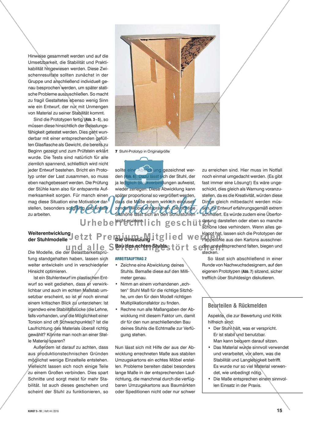 Mein Stuhl zum Mitnehmen - Pappmöbel direkt aus plastischen Skizzen entwickeln und bauen Preview 4