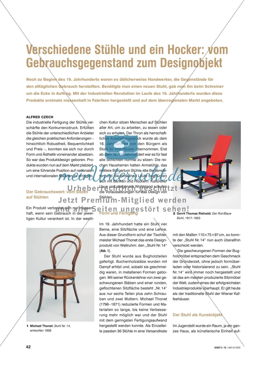 Verschiedene Stühle und ein Hocker: vom Gebrauchsgegenstand zum Designobjekt Preview 1