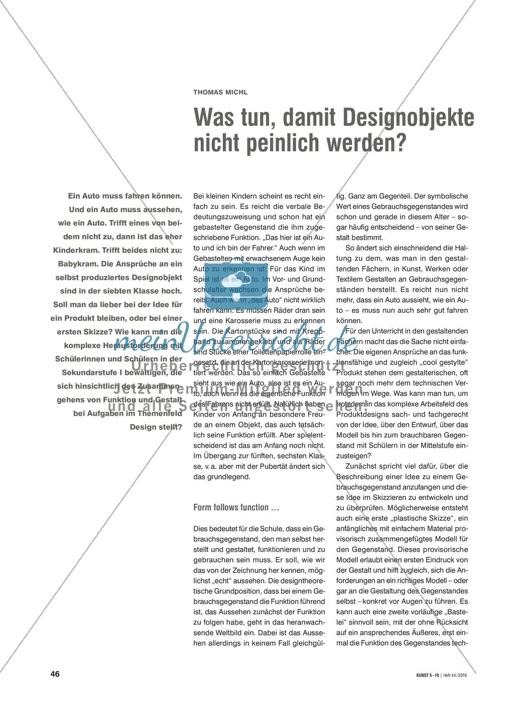 Was tun, damit Designobjekte nicht peinlich werden? Preview 1