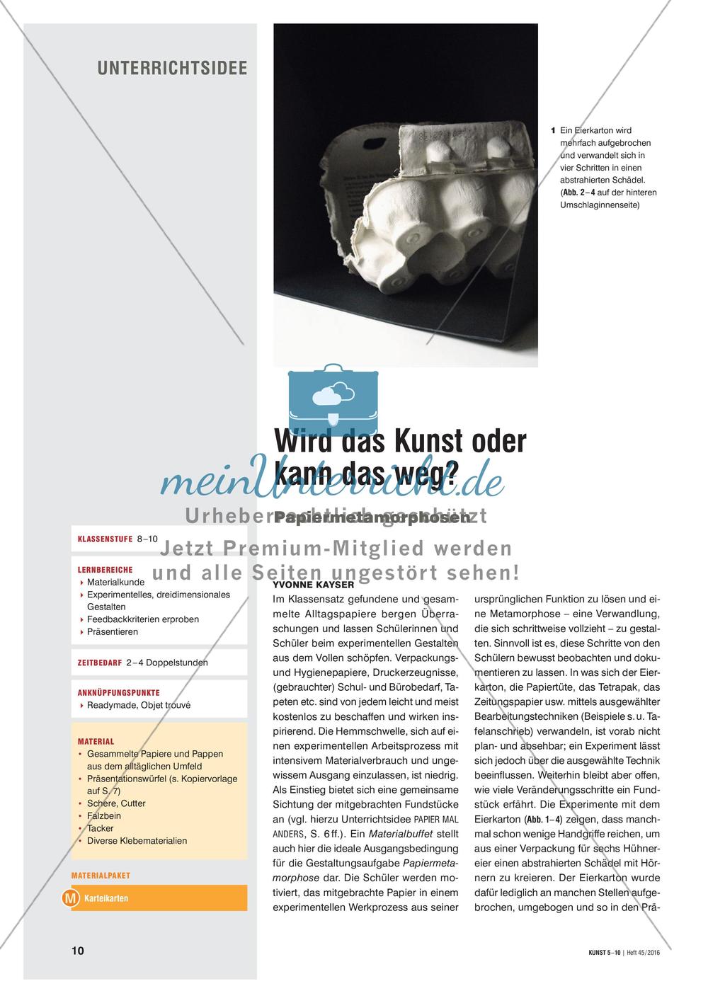 Wird das Kunst oder kann das weg? - Papiermetamorphosen Preview 1