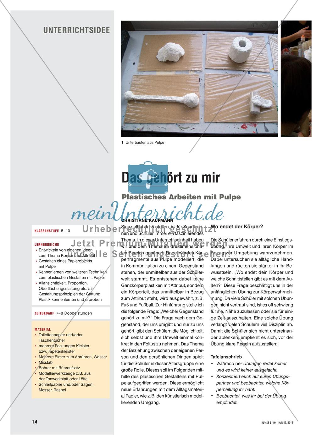 Das gehört zu mir - Plastisches Arbeiten mit Pulpe Preview 1