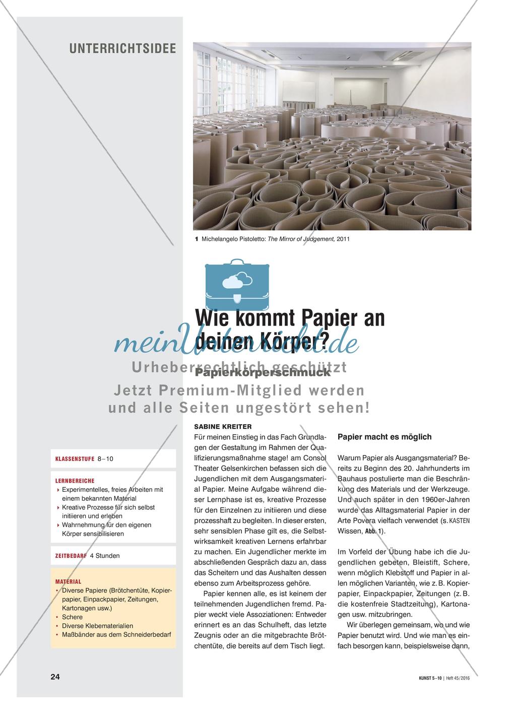 Wie kommt Papier an deinen Körper? - Papierkörperschmuck Preview 1