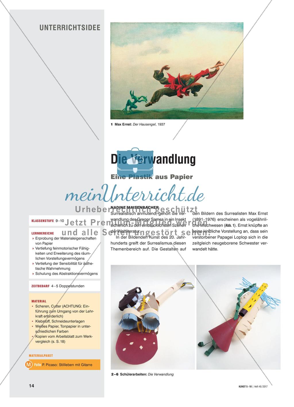 Die Verwandlung - Eine Plastik aus Papier Preview 1