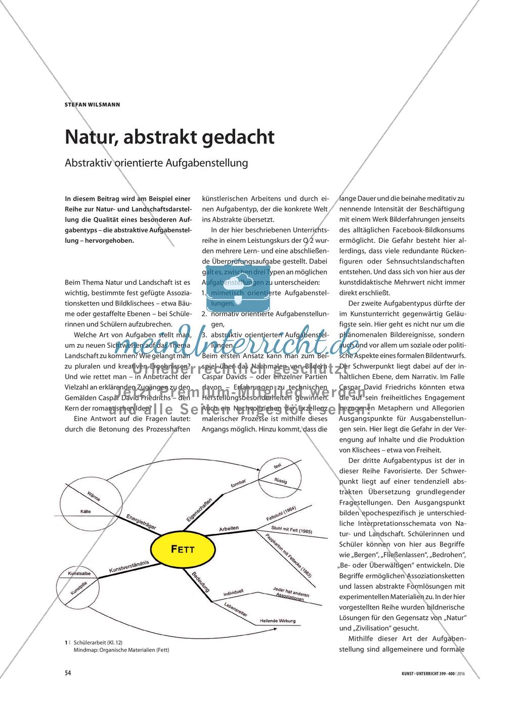 Natur, abstrakt gedacht - Abstraktiv orientierte Aufgabenstellung Preview 1