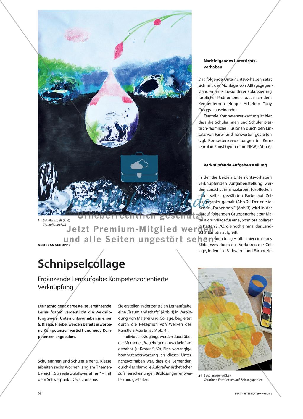 Schnipselcollage - Ergänzende Lernaufgabe: Kompetenzorientierte Verknüpfung Preview 1