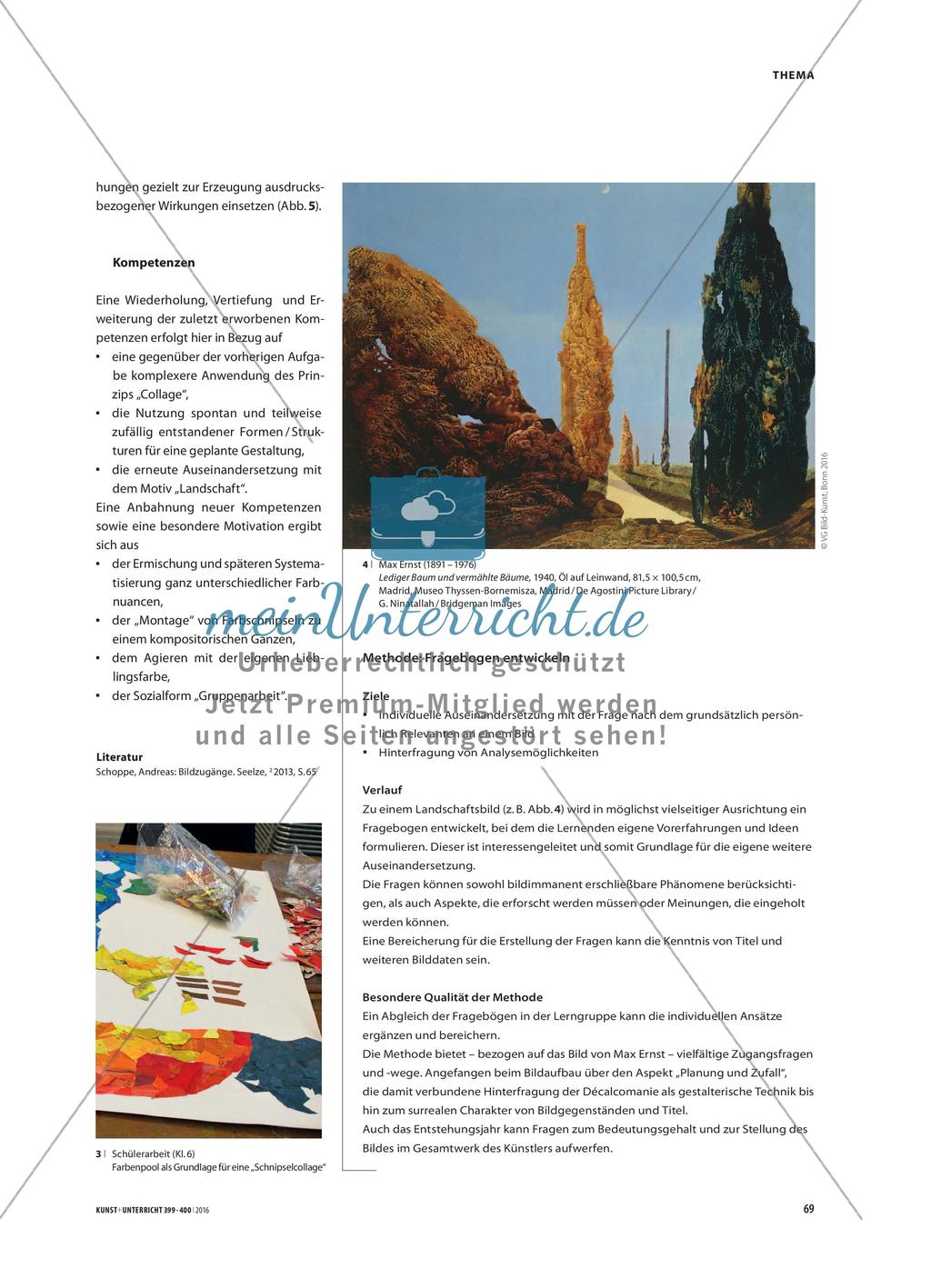 Schnipselcollage - Ergänzende Lernaufgabe: Kompetenzorientierte Verknüpfung Preview 2