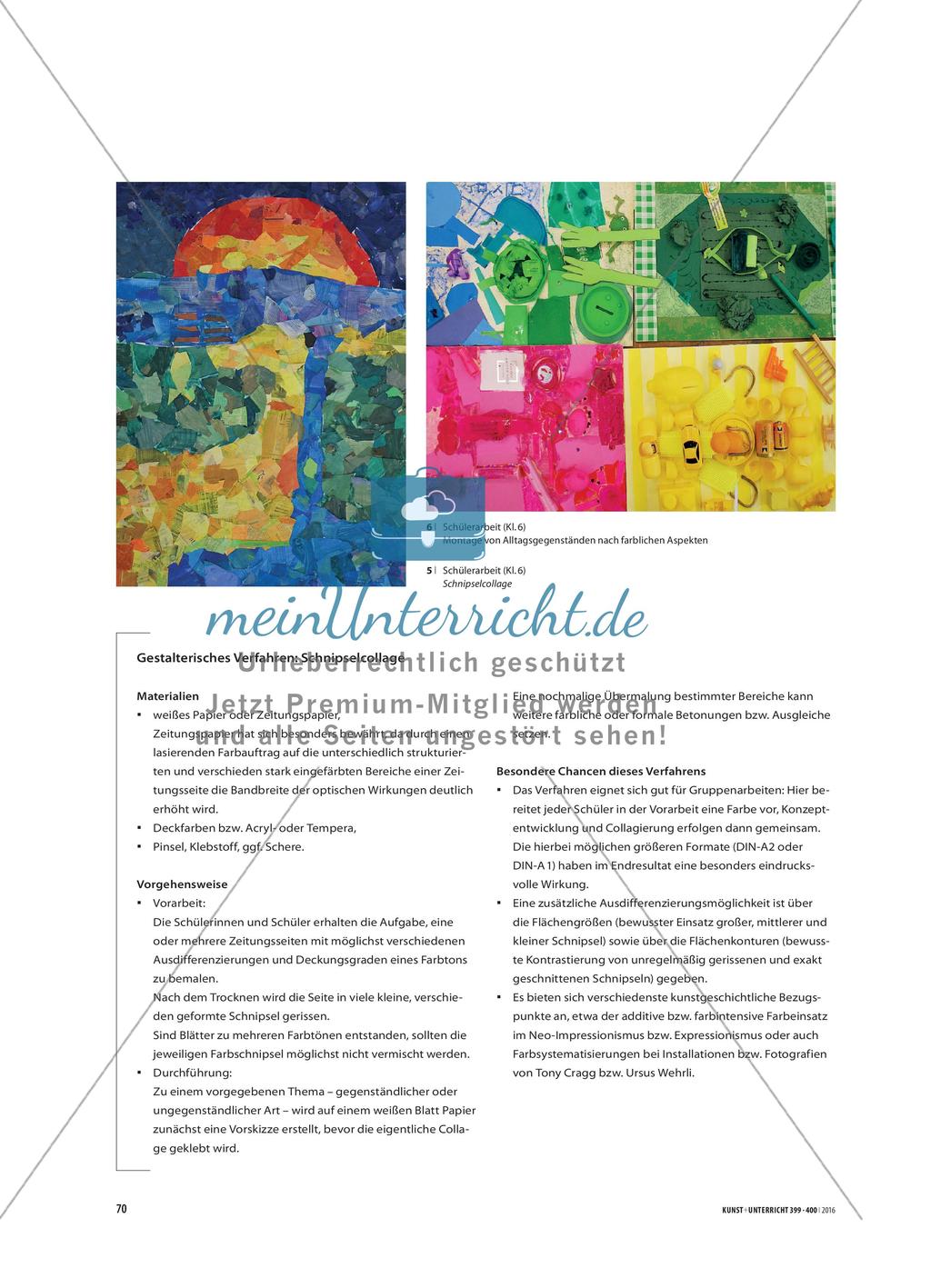 Schnipselcollage - Ergänzende Lernaufgabe: Kompetenzorientierte Verknüpfung Preview 3
