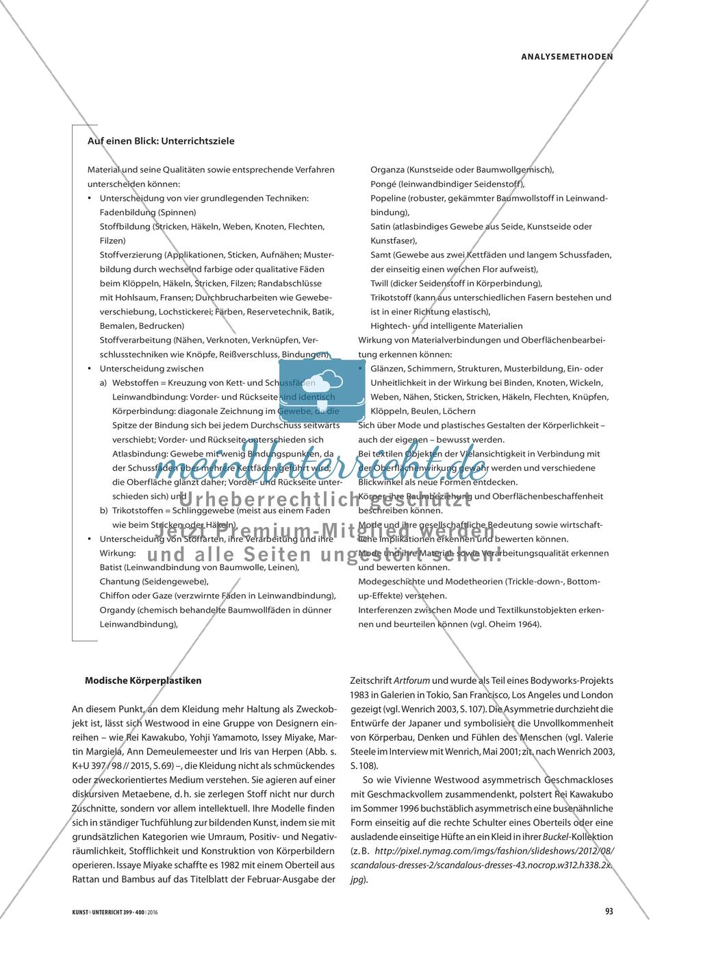 Mode / Textil – textile Hüllen: eine Strukturanalyse: Analyse- und Interpretationsmodelle im Großraum Kunst Preview 3