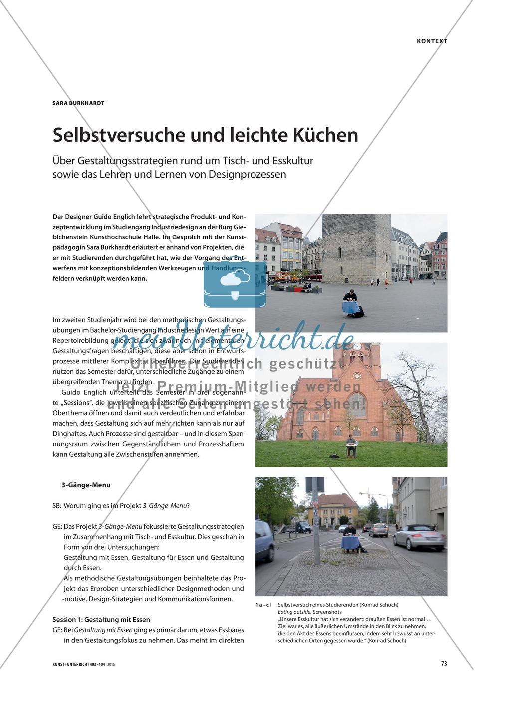 Selbstversuche und leichte Küchen - Über Gestaltungsstrategien rund um Tisch- und Esskultur sowie das Lehren und Lernen von Designprozessen Preview 1