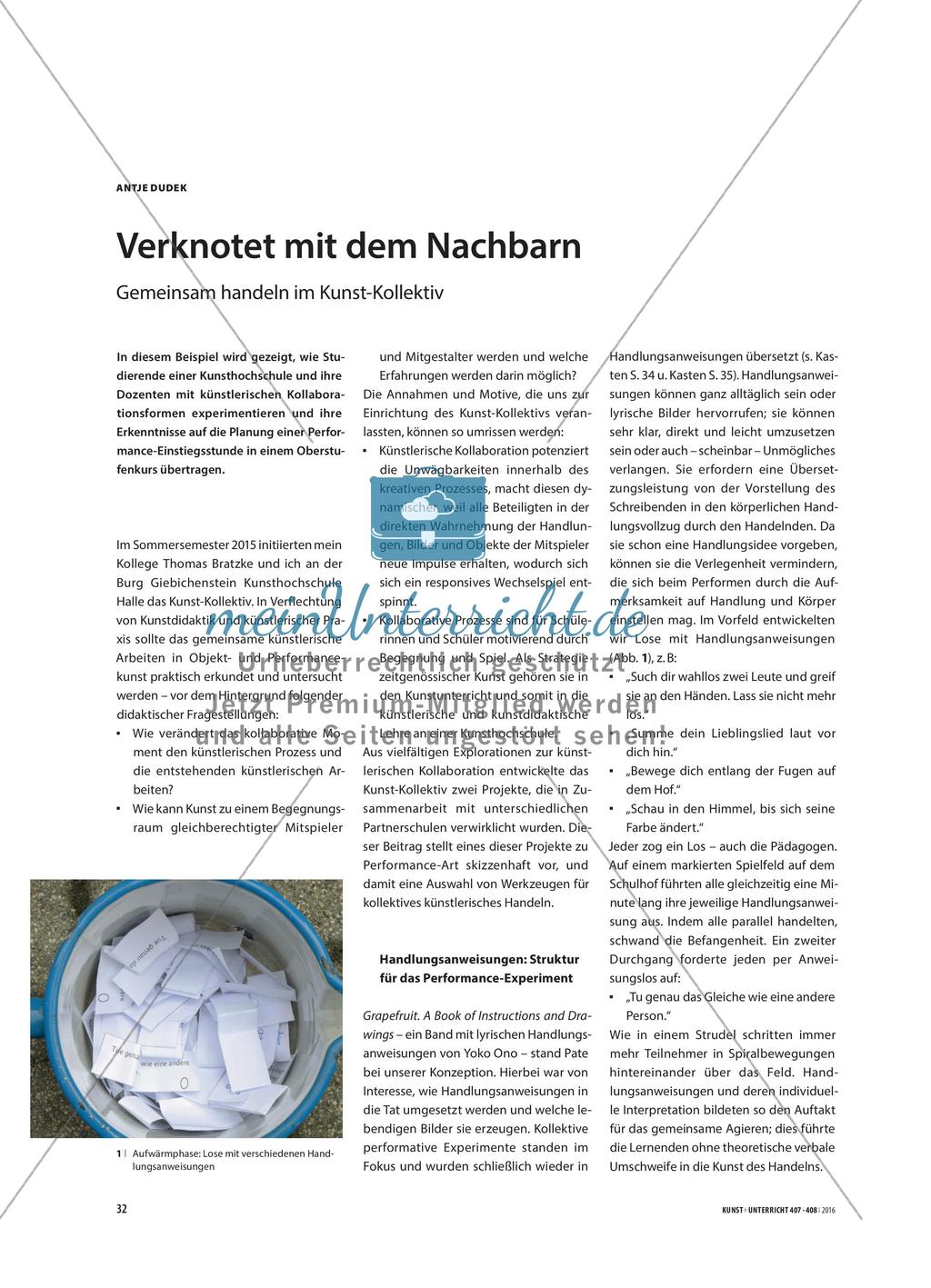 Verknotet mit dem Nachbarn - Gemeinsam handeln im Kunst-Kollektiv Preview 1