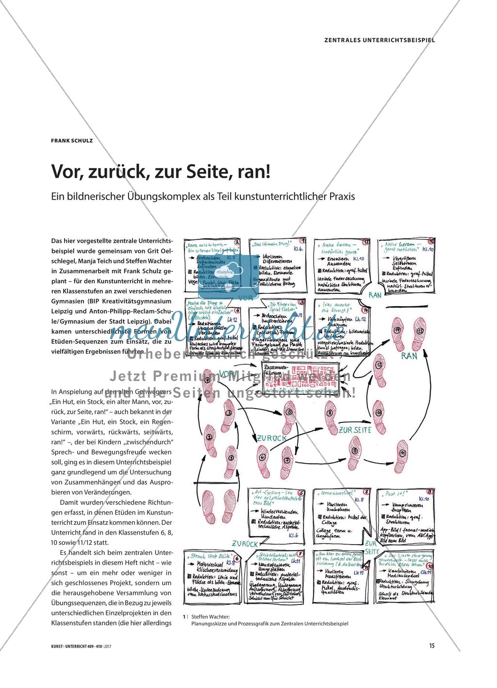 Vor, zurück, zur Seite, ran! - Ein bildnerischer Übungskomplex als Teil kunstunterrichtlicher Praxis Preview 1
