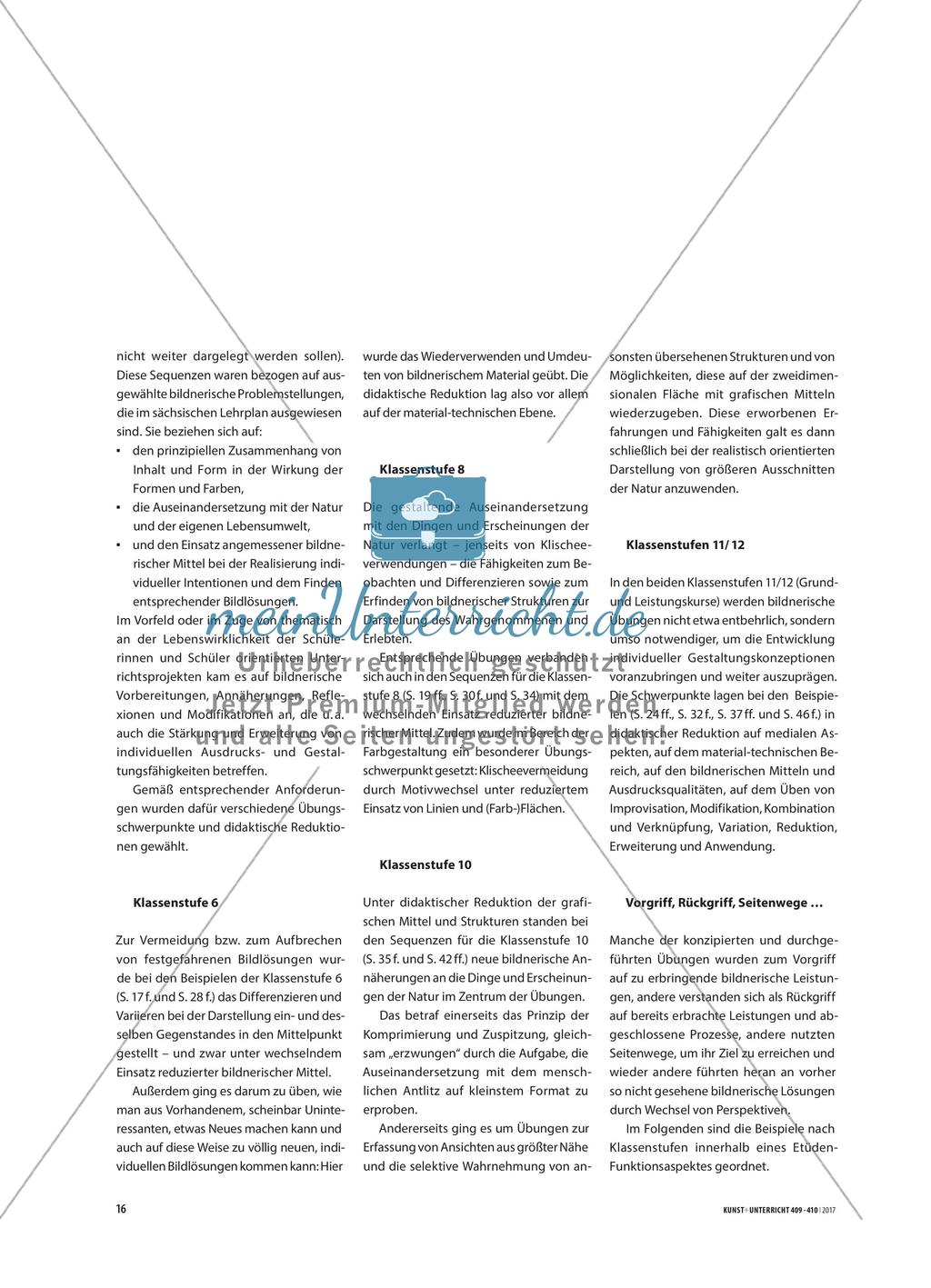 Vor, zurück, zur Seite, ran! - Ein bildnerischer Übungskomplex als Teil kunstunterrichtlicher Praxis Preview 2