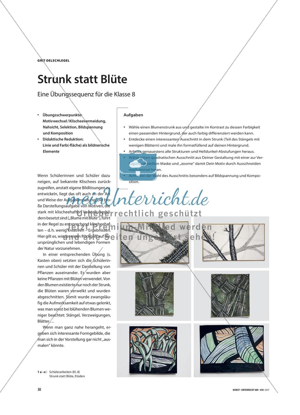 Strunk statt Blüte - Eine Übungssequenz für die Klasse 8 Preview 1