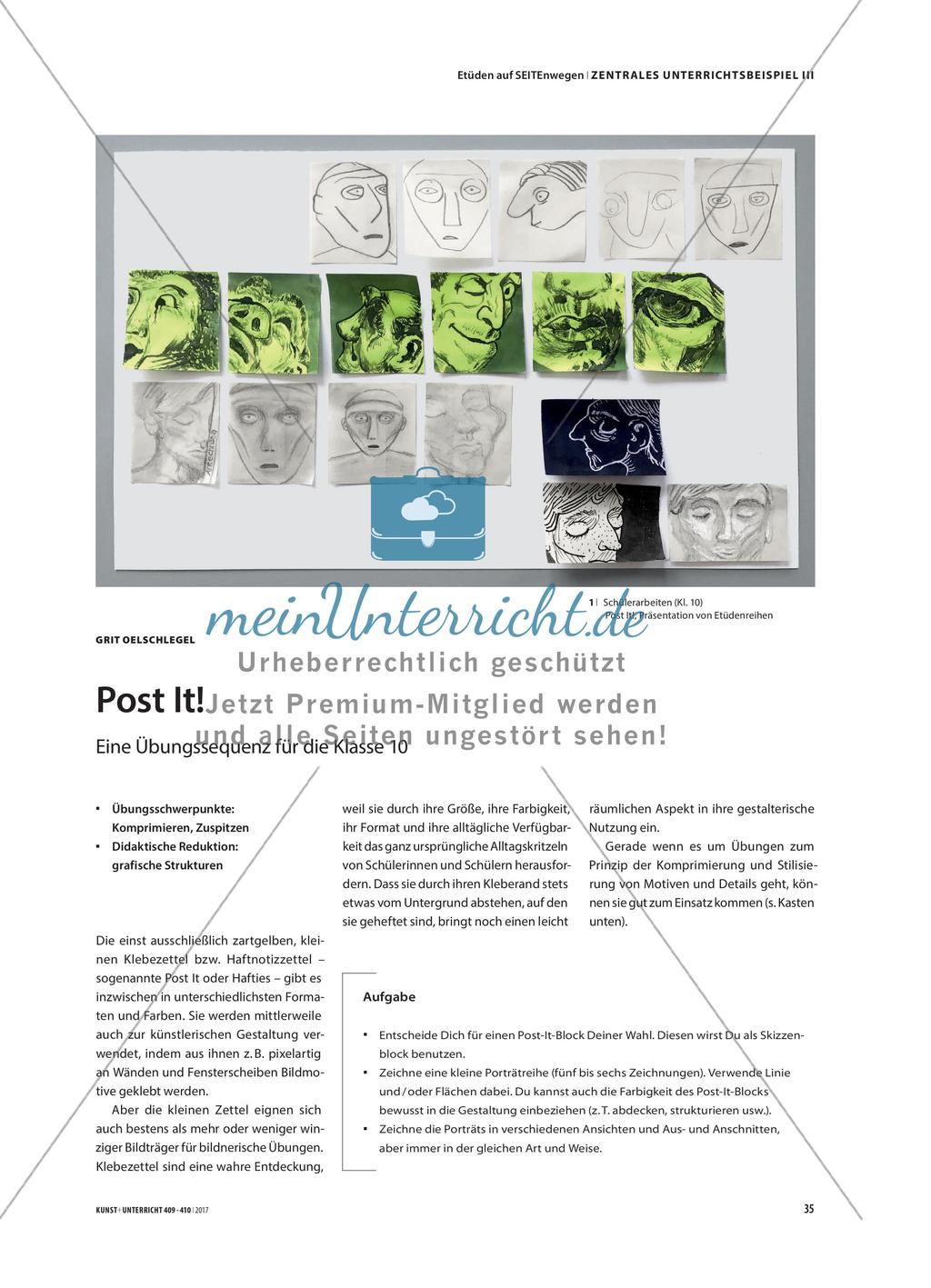Post It! - Eine Übungssequenz für die Klasse 10 Preview 1