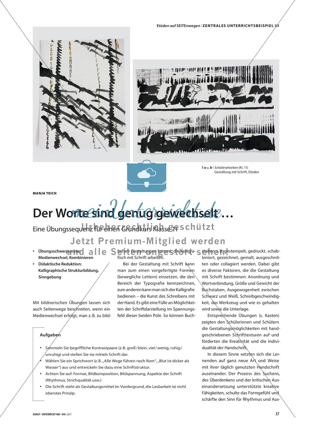 Der Worte sind genug gewechselt … - Eine Übungssequenz für einen Grundkurs Klasse 11 Preview 1