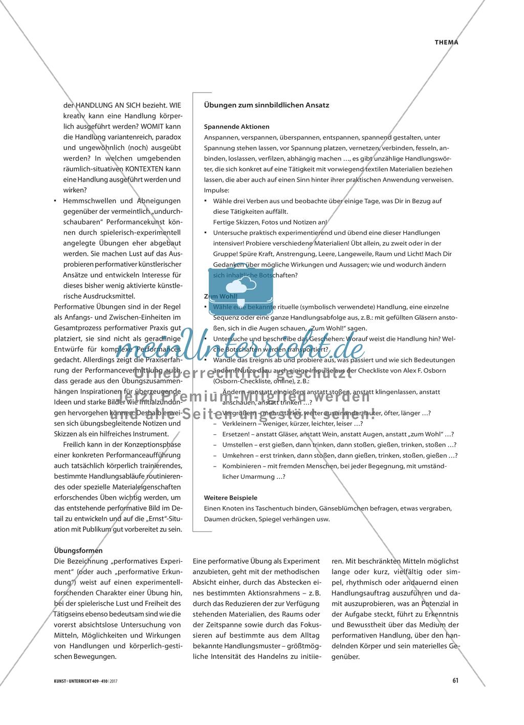 Gestaltete Handlungen - Übende Verfahren in der performativen Praxis Preview 3