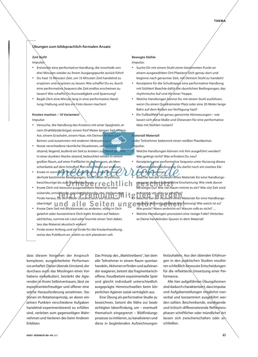 Gestaltete Handlungen - Übende Verfahren in der performativen Praxis Preview 5