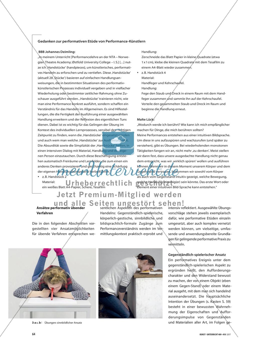 Gestaltete Handlungen - Übende Verfahren in der performativen Praxis Preview 6