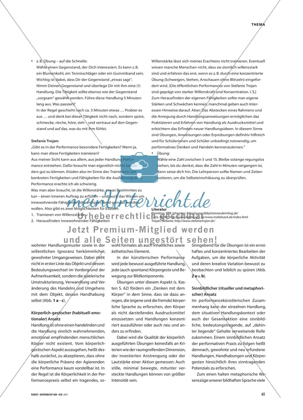 Gestaltete Handlungen - Übende Verfahren in der performativen Praxis Preview 7