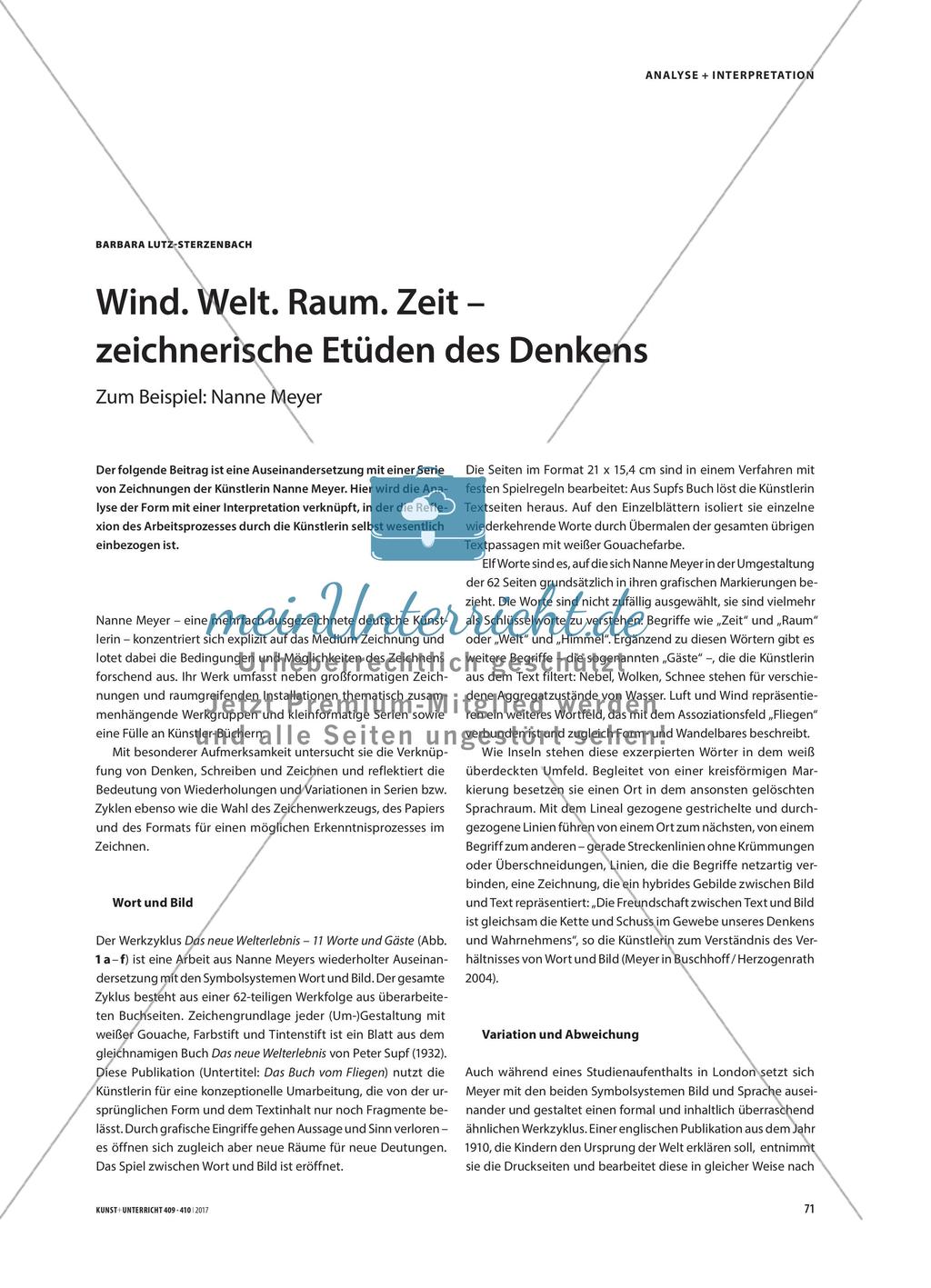 Wind. Welt. Raum. Zeit – zeichnerische Etüden des Denkens: Zum Beispiel: Nanne Meyer Preview 1