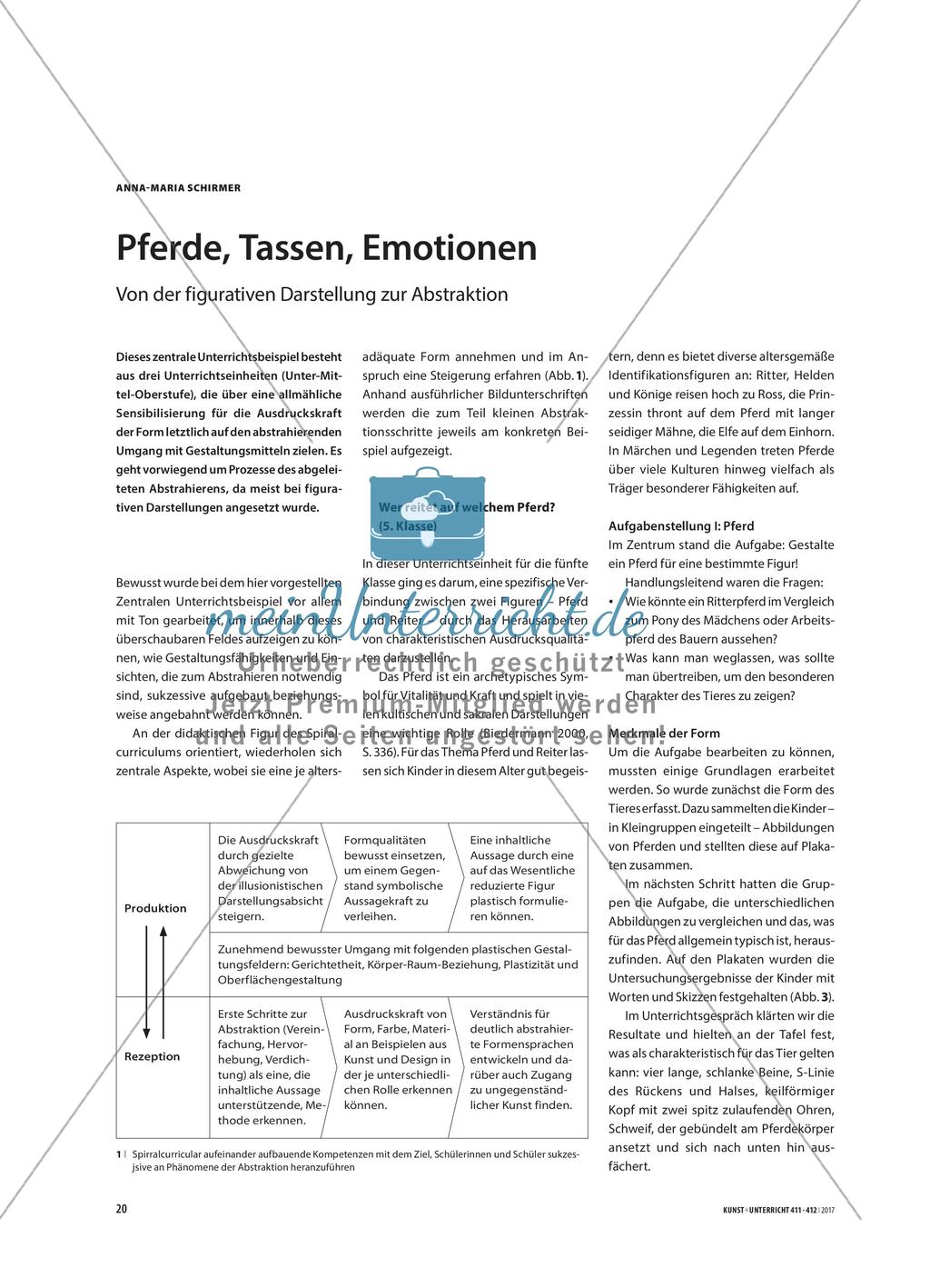 Pferde, Tassen, Emotionen - Von der figurativen Darstellung zur Abstraktion Preview 1