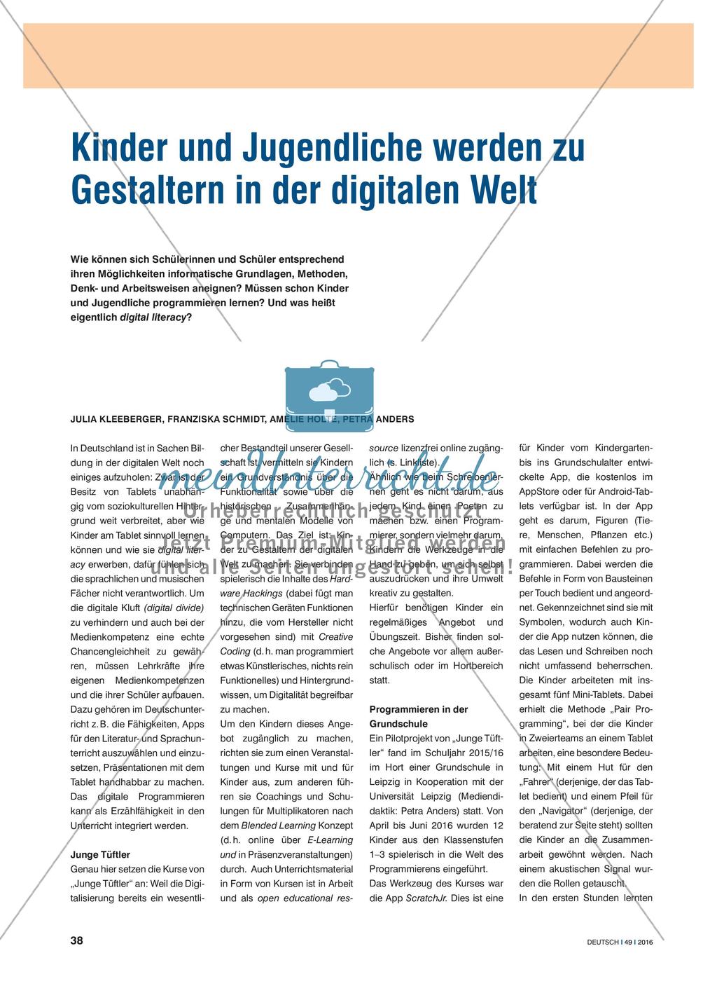Kinder und Jugendliche werden zu Gestaltern in der digitalen Welt Preview 1