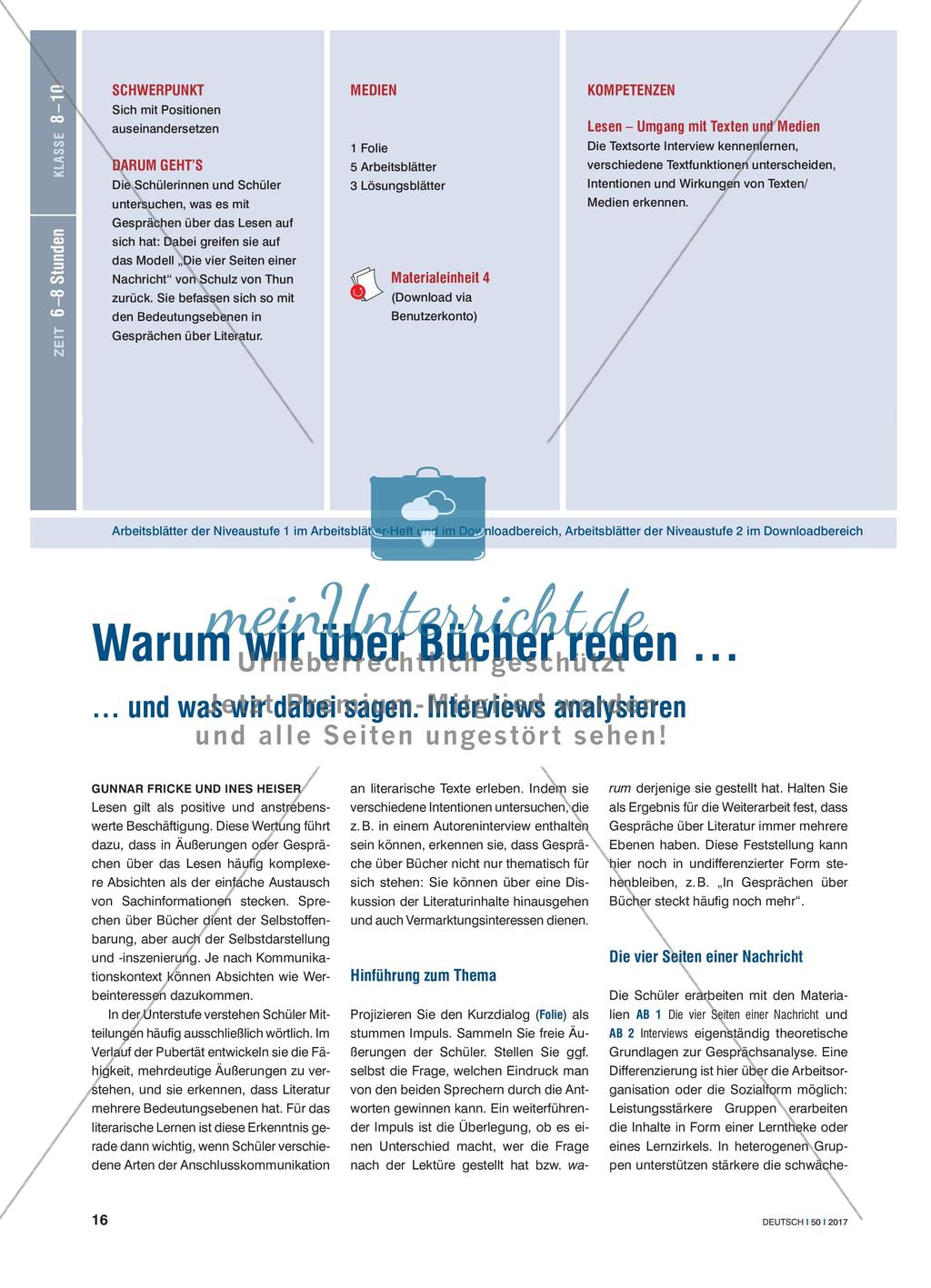 Warum wir über Bücher reden … - … und was wir dabei sagen. Interviews analysieren Preview 1