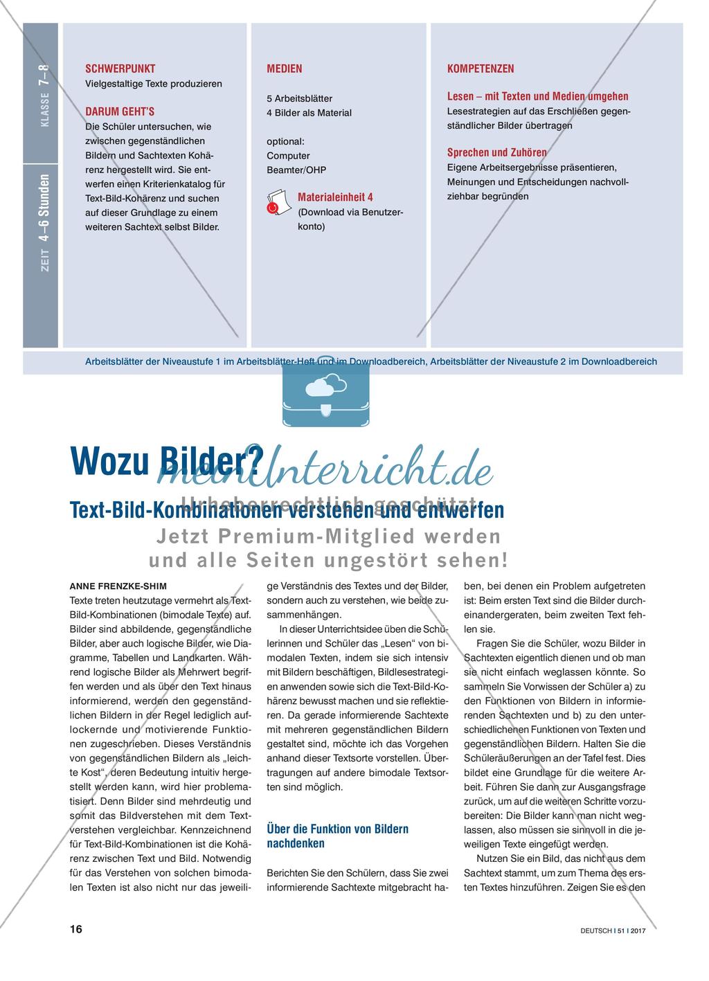 Wozu Bilder? - Text-Bild-Kombinationen verstehen und entwerfen Preview 1