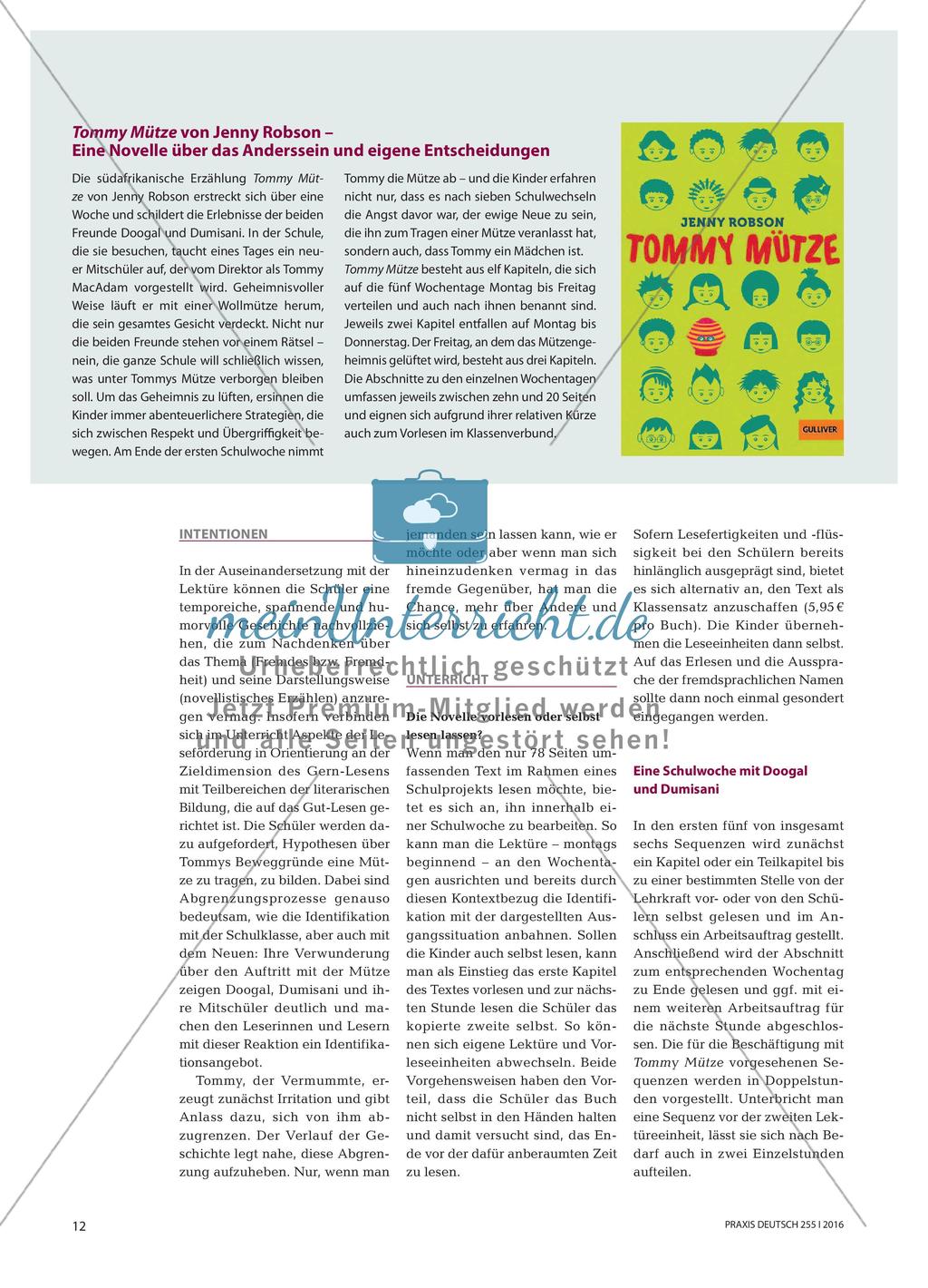 Tommys Mütze als Rückzugsort und Versteck - Eine Novelle für Kinder zwischen Abgrenzung und Identifikation Preview 2